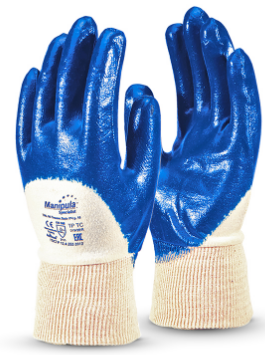 Перчатки ТЕХНИК ЛАЙТ РЧ, (TNL-05), резинка, частичный облив, синий